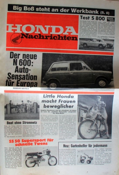 Honda Modelprogram 1966 "Honda Nachrichten" Carbrochure (0028)